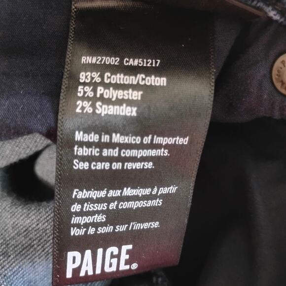 Paige Mens Lennox Jeans Edgeburgh Dark Blue Wash Slim Straight Size 31 x 32 - Picture 6 of 7